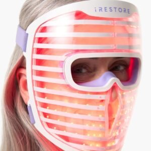 iRestore LED Face Mask for Youthful Skin, Red Light Therapy for Face, Red, Blue & Infrared Therapy for Wrinkles, Fine Lines, Dark Spots with 360 LEDs, Skincare Device for Women & Men