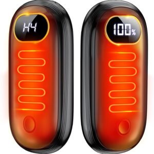 Hand Warmers Rechargeable - Electric Hand Warmers 2 Pack with Dual-Sided Heating for 15Hrs Warmth, LED Display & Flashlight, Hunting Essentials, Gifts for Christmas Man Women Raynauds Golf