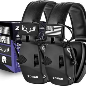 ZOHAN Electronic Shooting Earmuffs, Hearing Protection Shooters, NRR 23dB Noise Reduction Gun Range Ear Protection Headphones