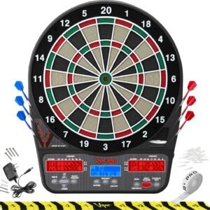 Viper 850 Electronic Dartboard, Ultra Bright Triple Score Display, 50 Games With 470 Scoring Variations, Regulation Size Target-Tested-Tough Segments Made From High Grade Nylon, Includes 6 Darts,Black