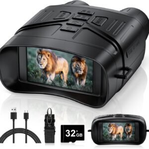 Night Vision Goggles - 4K Night Vision Binoculars for Adults, 3'' HD Screen Binoculars can Save Photo and Video with 32GB TF Card, Black, NV4000