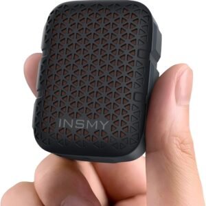 INSMY Wearable Bluetooth Speakers,IP67 Waterproof,Clip-On Portable Small Personal Speaker/Clean Sound/Stereo Pair/Wireless/ENC Built-in Mic/Lightweight for Golf Work Pool Gift (Non-Magnetic) (Black)