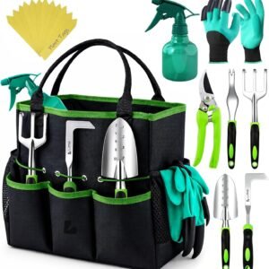 GROWIT Heavy Duty Gardening Tools - 23-Piece Gardening Gifts for Women, Men, Mom, Dad - Durable, Ergonomic Garden Tools Set