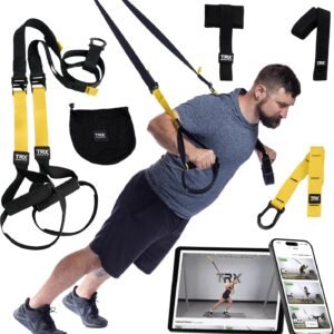 TRX All-In-One Home Gym System – Complete Suspension Training Kit for Strength Training, HIIT & Full-Body Workouts at Home or Outdoors, Includes Indoor & Outdoor Anchors