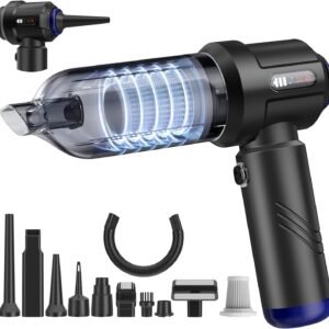 Car Vacuum Portable Cordless High Power Small Handheld Vacuum Cleaner 4-in-1 Compressed Air Duster & Air Blower & Pump Hand Held Mini Vacuum for Christmas Cars,Office,Home Cleaning